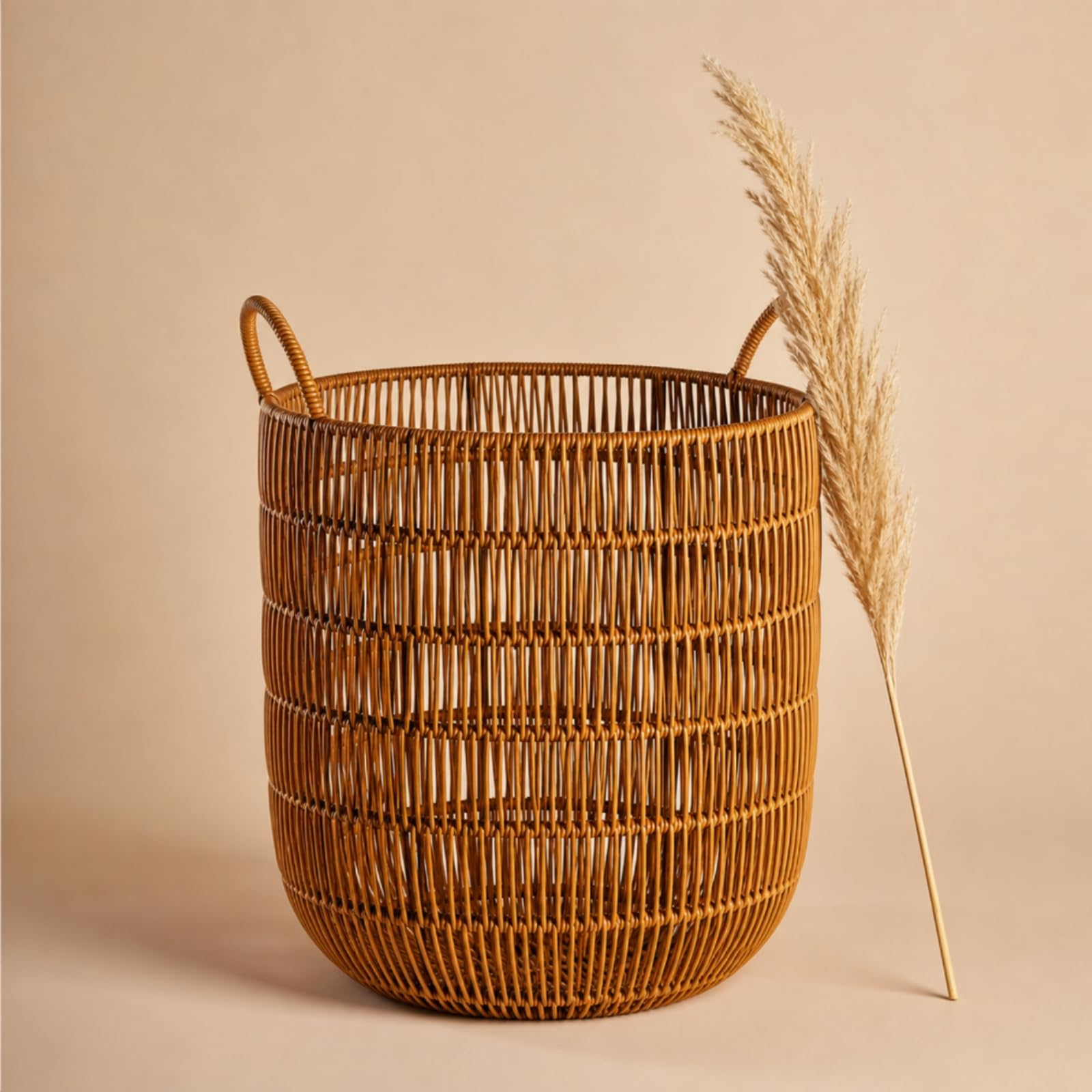 Cesto in Rattan Stabile Contenitore | Decorativo, Robusto, Cestino, per Cameretta, Famiglie, Neonati