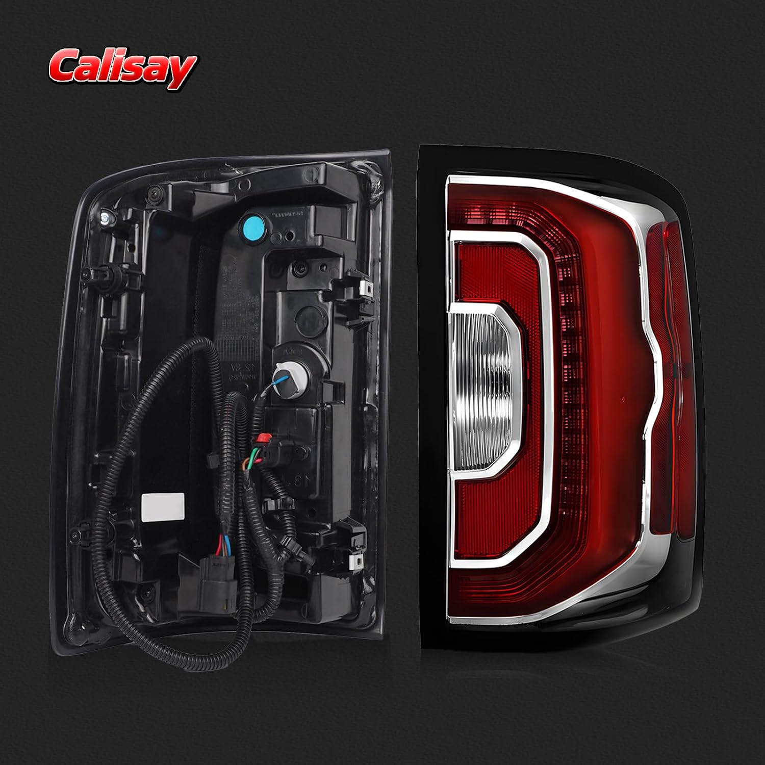Pair Led Tail Lights Compatible with 2016 2017 2018 GMC Sierra 1500 Denali SLT Taillight Rear Brake Reversing Lamp Assemblies Replace OEM#84365931 84365930 (1 Pair)