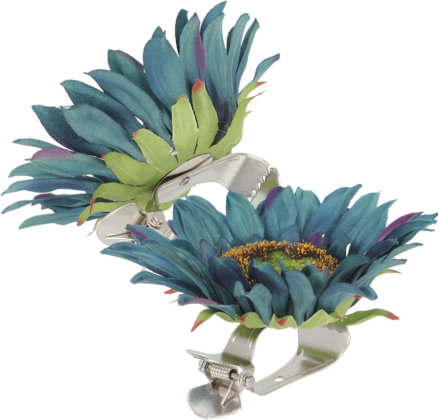 Veemoon Sunflower Curtain Tiebacks Clips 2 Pcs Curtain Holdbacks for Sheer Curtains Thin Shower Curtains No-Drill Window Treatment Hardware for Bedroom Living Room Office