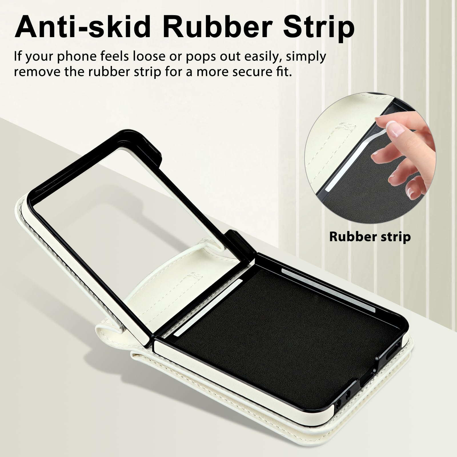 HianDier Custodia a portafoglio per Z Flip 7 con porta carte di credito per donne e ragazze, in pelle PU con slot per cerniera, tracolla staccabile, antiurto, custodia protettiva per Galaxy Z Flip 7
