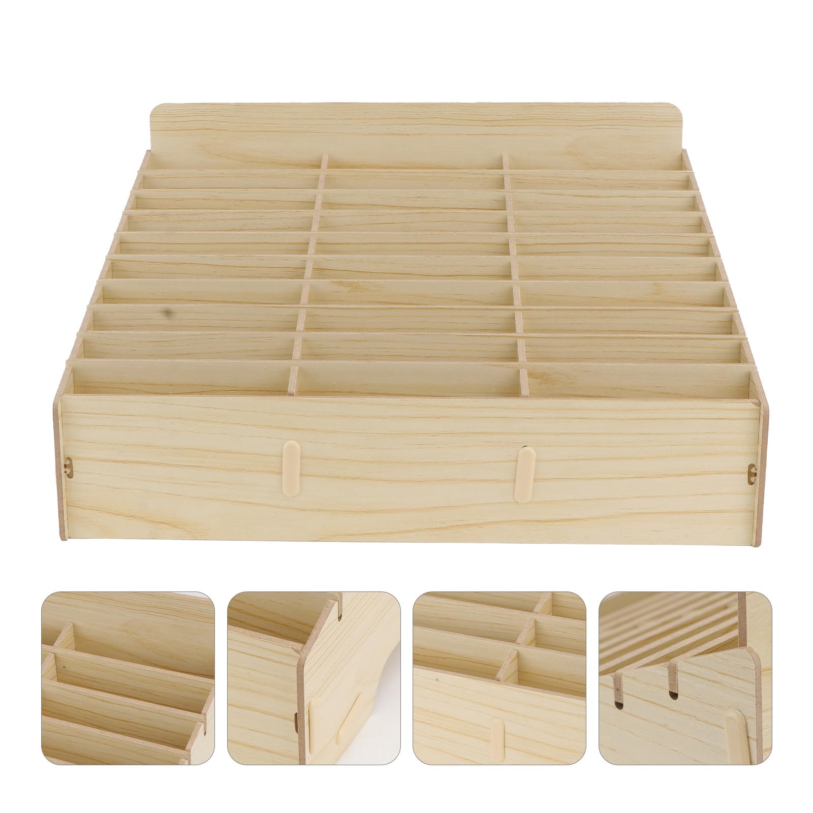 GANAZONO Scatola Porta Contenitore Resistente 1pezzi in Legno per Immagazzinamento e Gestione Telefono con Scomparti Organizer Multiuso per Aula e Ufficio