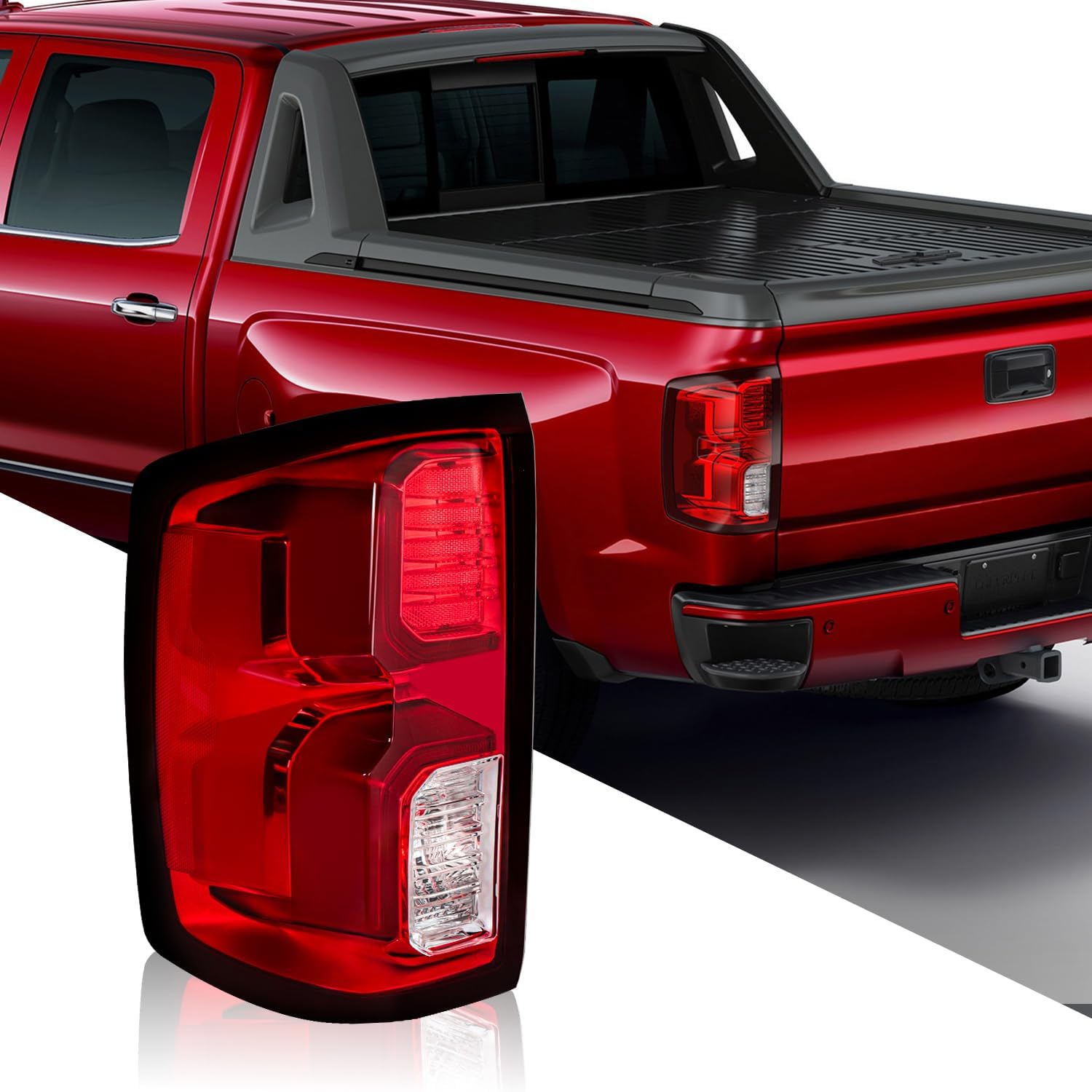 LED Tail Lights for Silverado 1500 - LED Tail Lights Assembly Compatible with 2016-2018 Chevy Silverado 1500 High Country LTZ Pickup Truck Left Driver Side Replace 84288718 GM2800294
