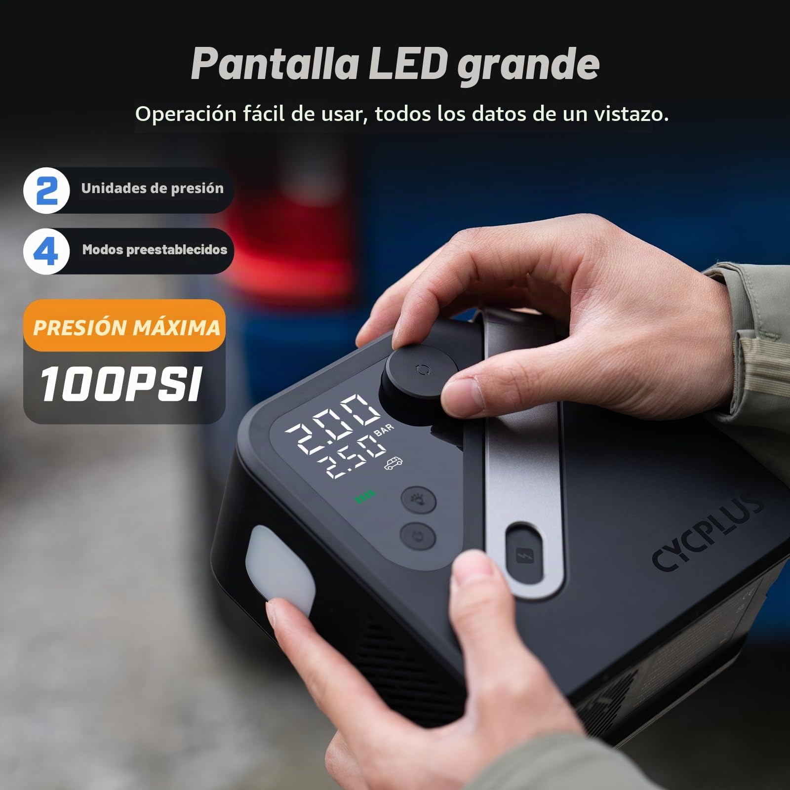 CYCPLUS AL7 Inflador Neumáticos Compresor Alta Potencia Doble Uso