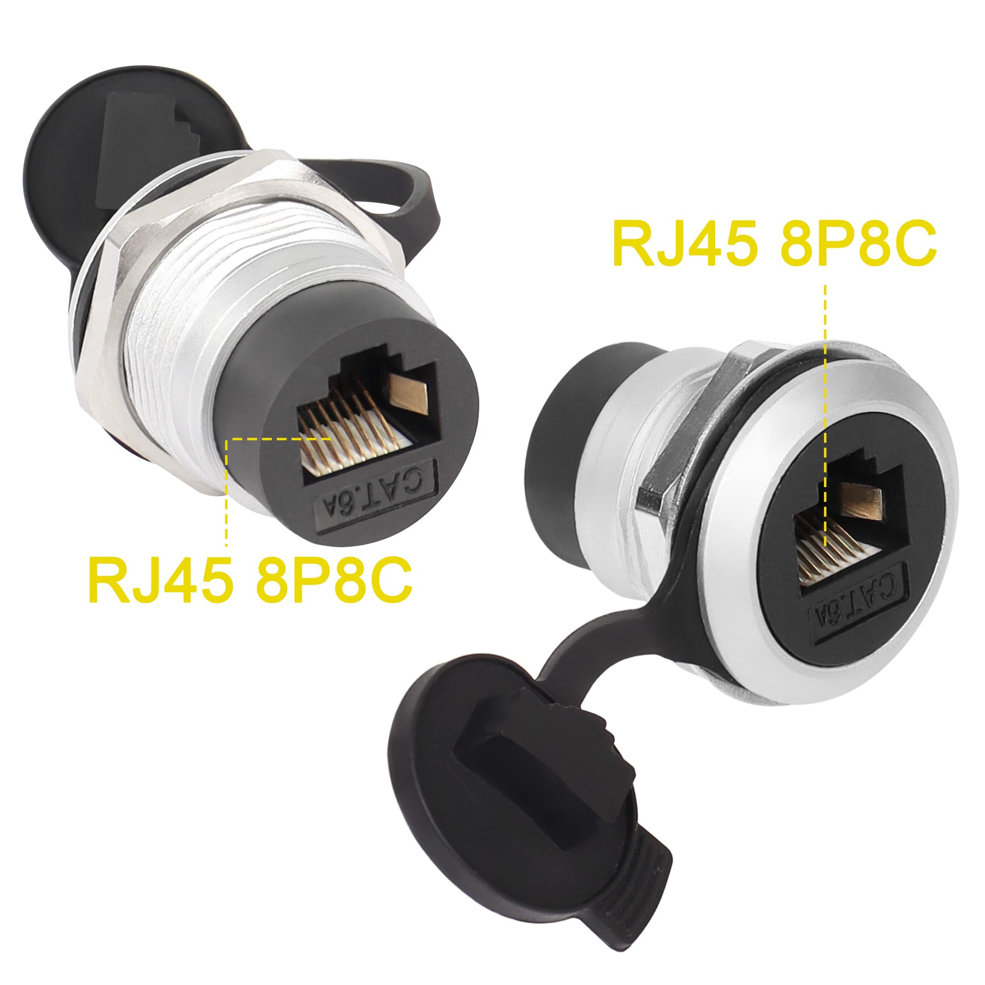 QIANRENON RJ45 Panel Mount Adapter CAT6 - 8P8C Buchse Zum Aufschrauben, Für Netzwerk-Testing & DIY
