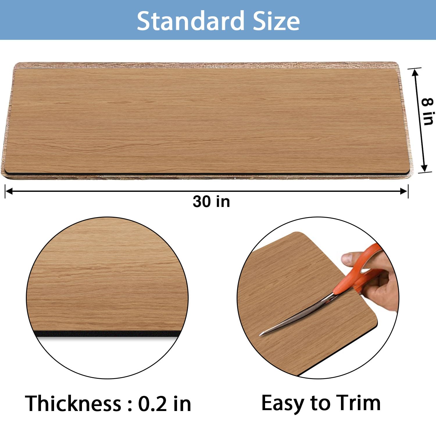 GOYLSER Tappeti per Scale - Tappeti in Gomma per gradini - Tappeto Antiscivolo per Scale - Tappeto per Scale Rettangolare per Famiglia Legno Marrone (76x20cm 15 Pezzi)