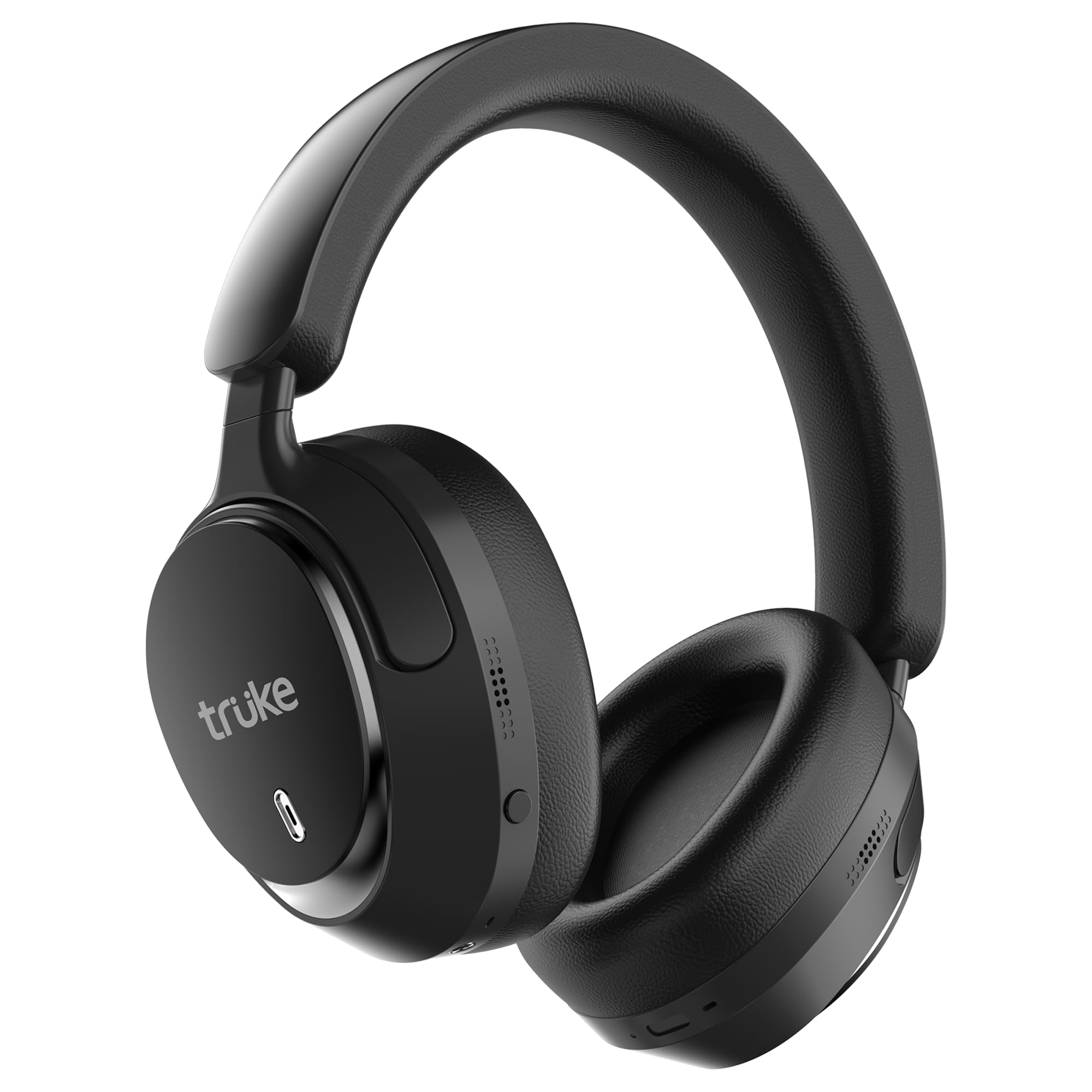 truke New Launch Aura Bass V2 Over The Ear Headphone with 50H of Playtime, 40mm Titanium Drivers, Dual Pairing Headset, 40ms Ultra Low Latency, ENC, Premium Design & Comfort - Carbon Black-image-23