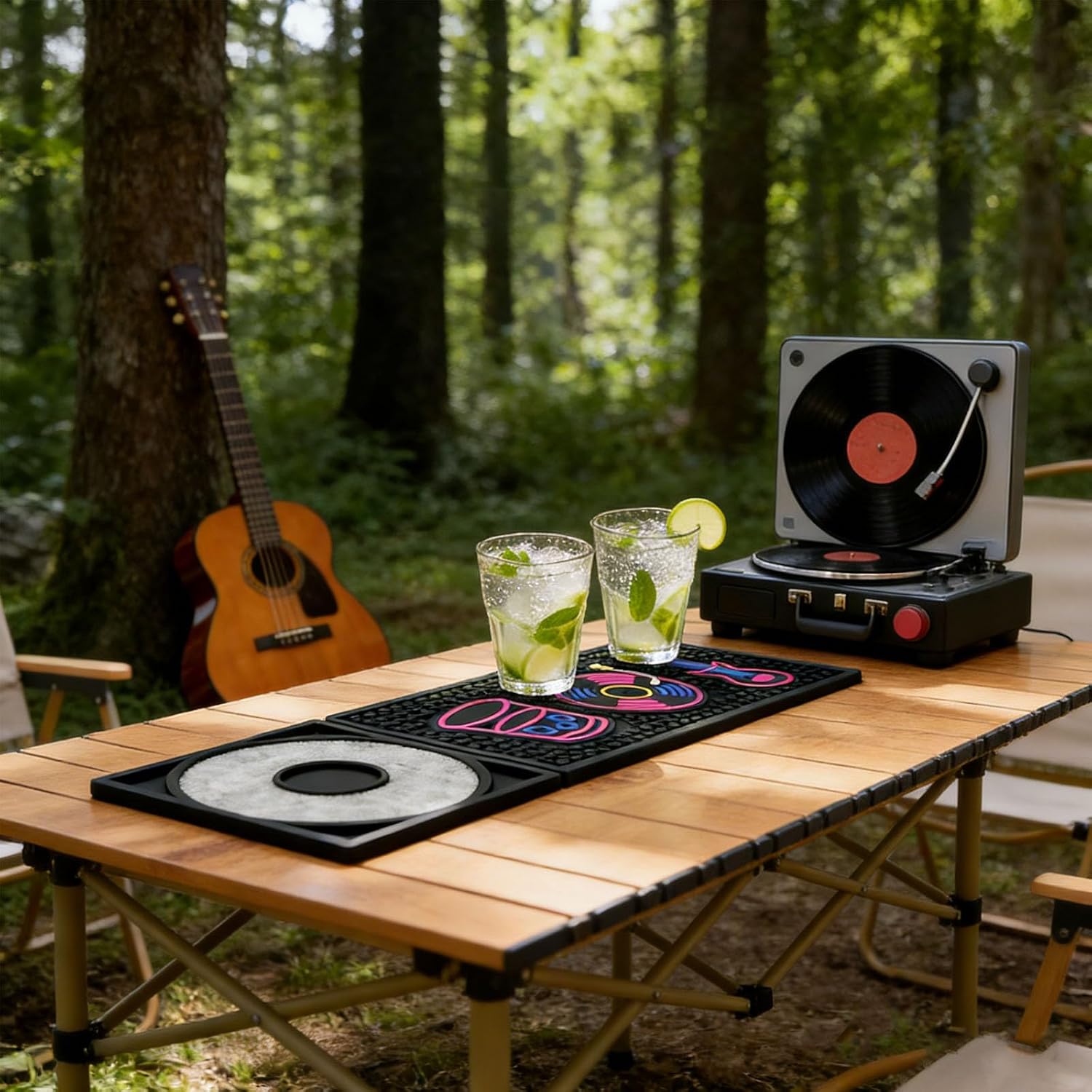 Portable Stable Placement Counter Mat Bendable Silicone Top for Home Coffee Shops 61.5x15.1cm Camping Clubs Accessory