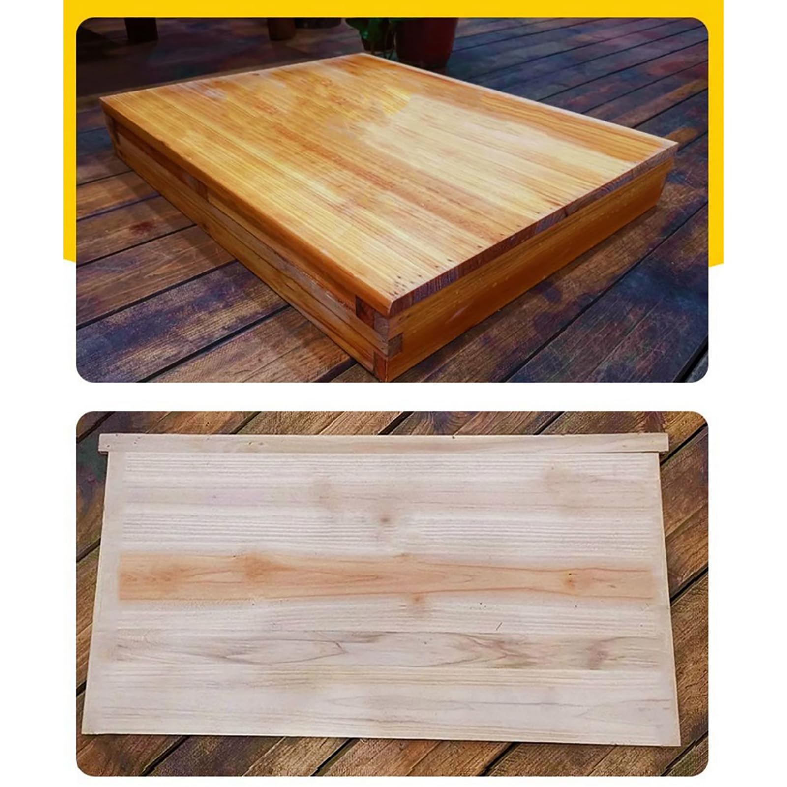 Ruche de bourdon en bois à 10 cadres, recouverte de cire d'abeille épaisse, 8 feuilles de fondation encadrées (non assemblées), convient comme kit de démarrage pour
