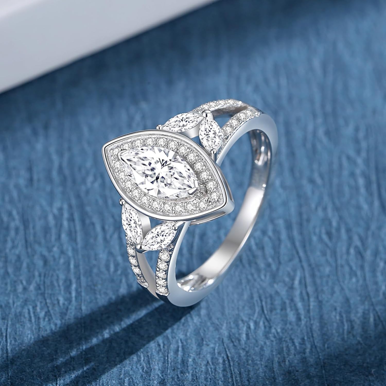 Moissanite Rings for Women Different Cut Engagement Rings for Wife Her S925 Sterling Silver Rings for Wedding Valentines Anniversary