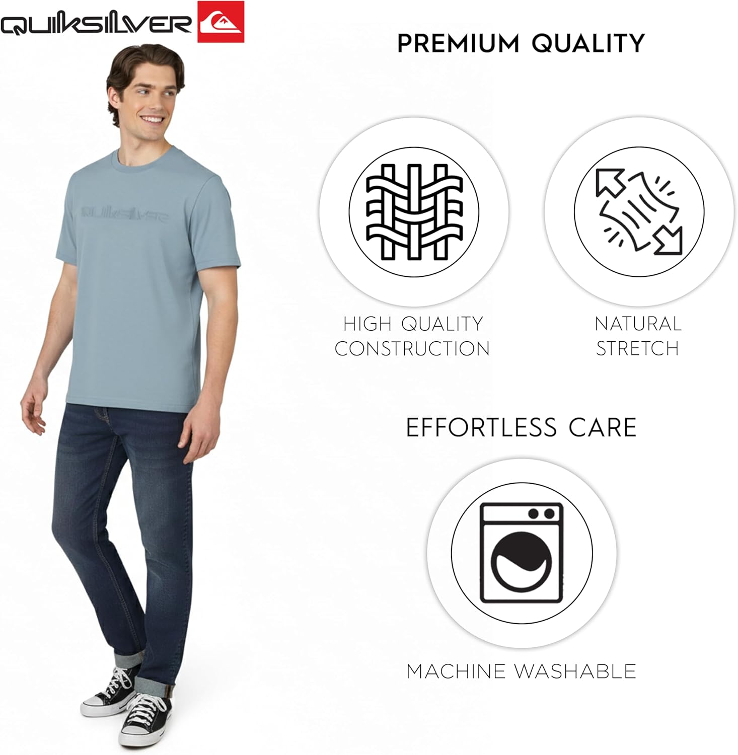 Quiksilver Men's Soft Cotton Premium Tee Short Sleeve T-Shirt - Image 4