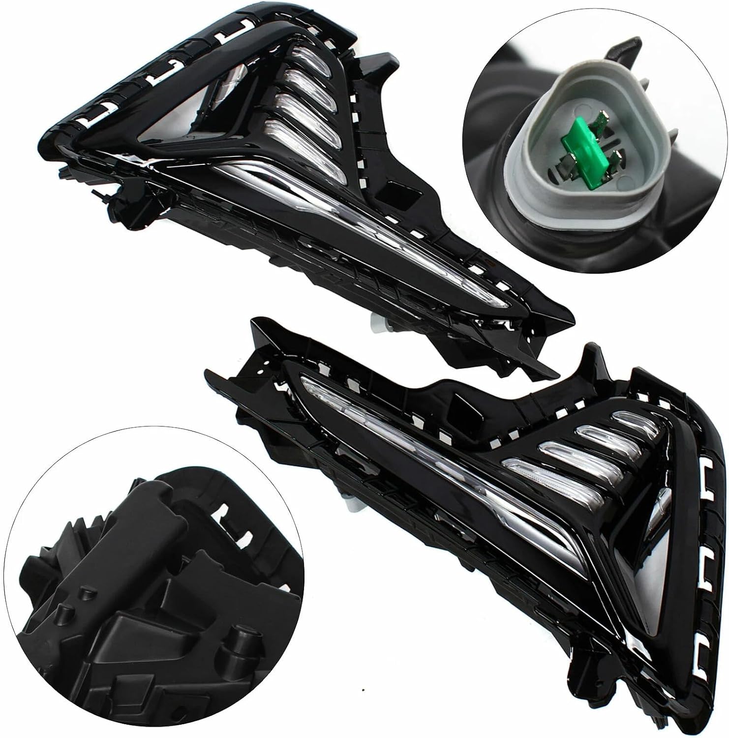 LED Fog Lights for 2018-2019 Hyundai Sonata, Direct Replacement 92208C1700 92207C1700, 6000K White IP65 Waterproof Fog Lamp Assembly, Left + Right Pair