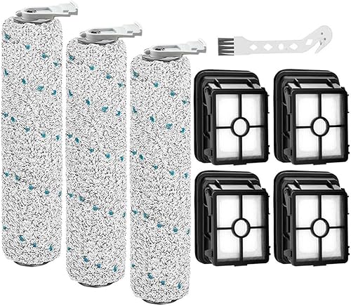 Chrostion Kit de piezas de repuesto compatible con aspiradora Bissell CrossWave Cordless Max 2554 2590 2593 2596, paquete de 3 rollos de cepillo