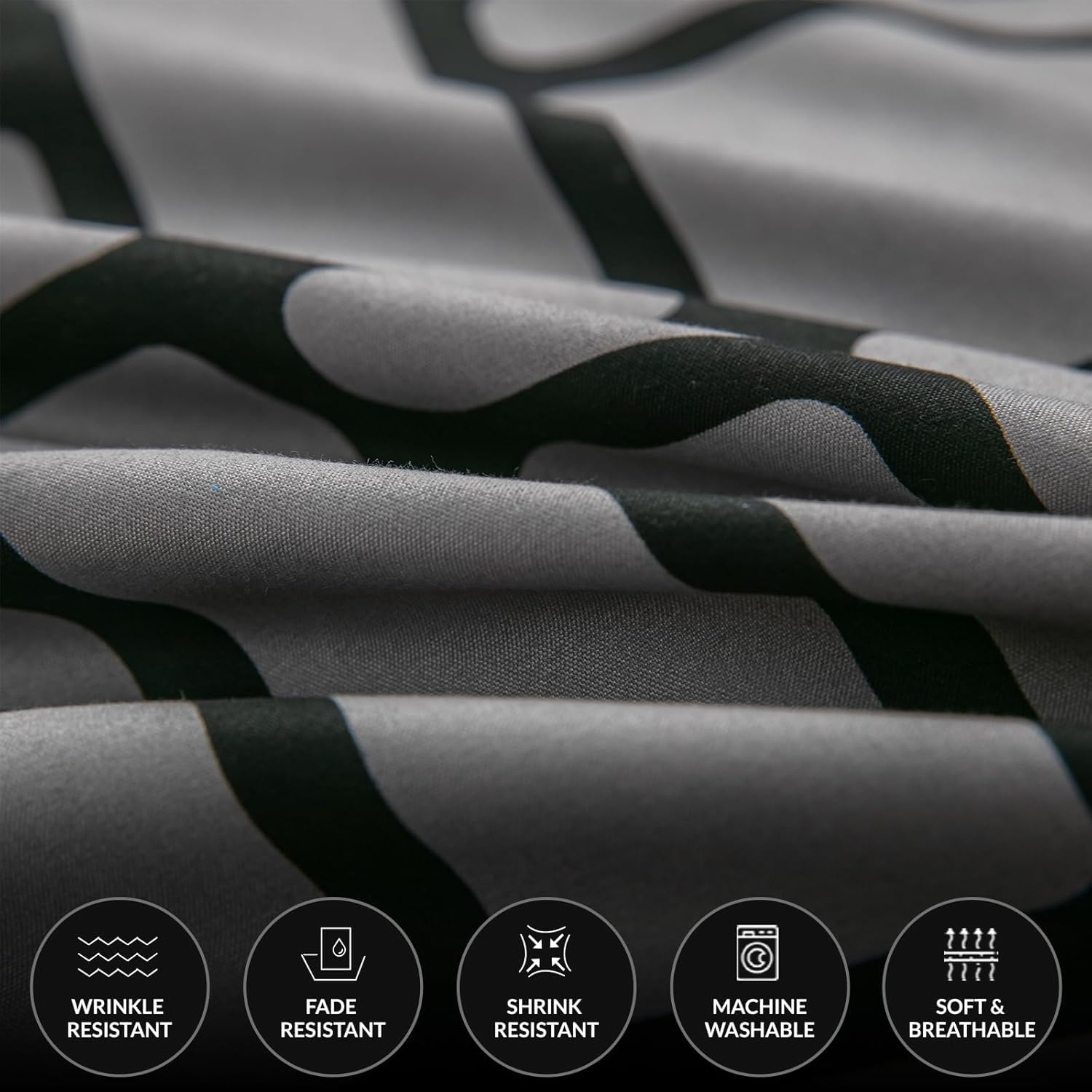 Pamposh 3 Pcs Single Duvet Cover Set with Matching Black Single Fitted Sheet 40 cm Extra Deep Pocket - UltraSoft Breathable Premium Microfibre Reversible Quilt Cover Bedding Set For All Seasons — view 15