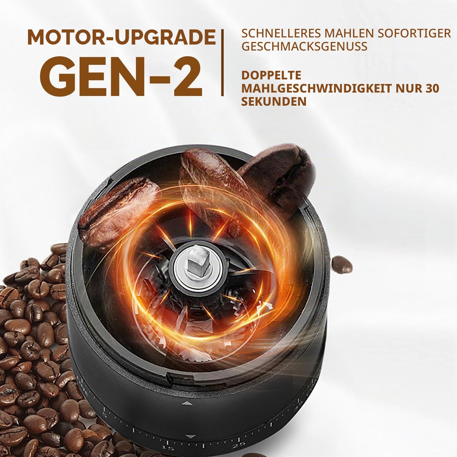 SIGBOT Elektrische Kaffeemühle Kegelmahlwerk - 38 Externe Mahlstufen, Wiederaufladbare Kaffeemühlen mit Edelstahlkern, Kompakte Kaffee-Mühle, Tragbar für Camping & Reise, Klein, 570g