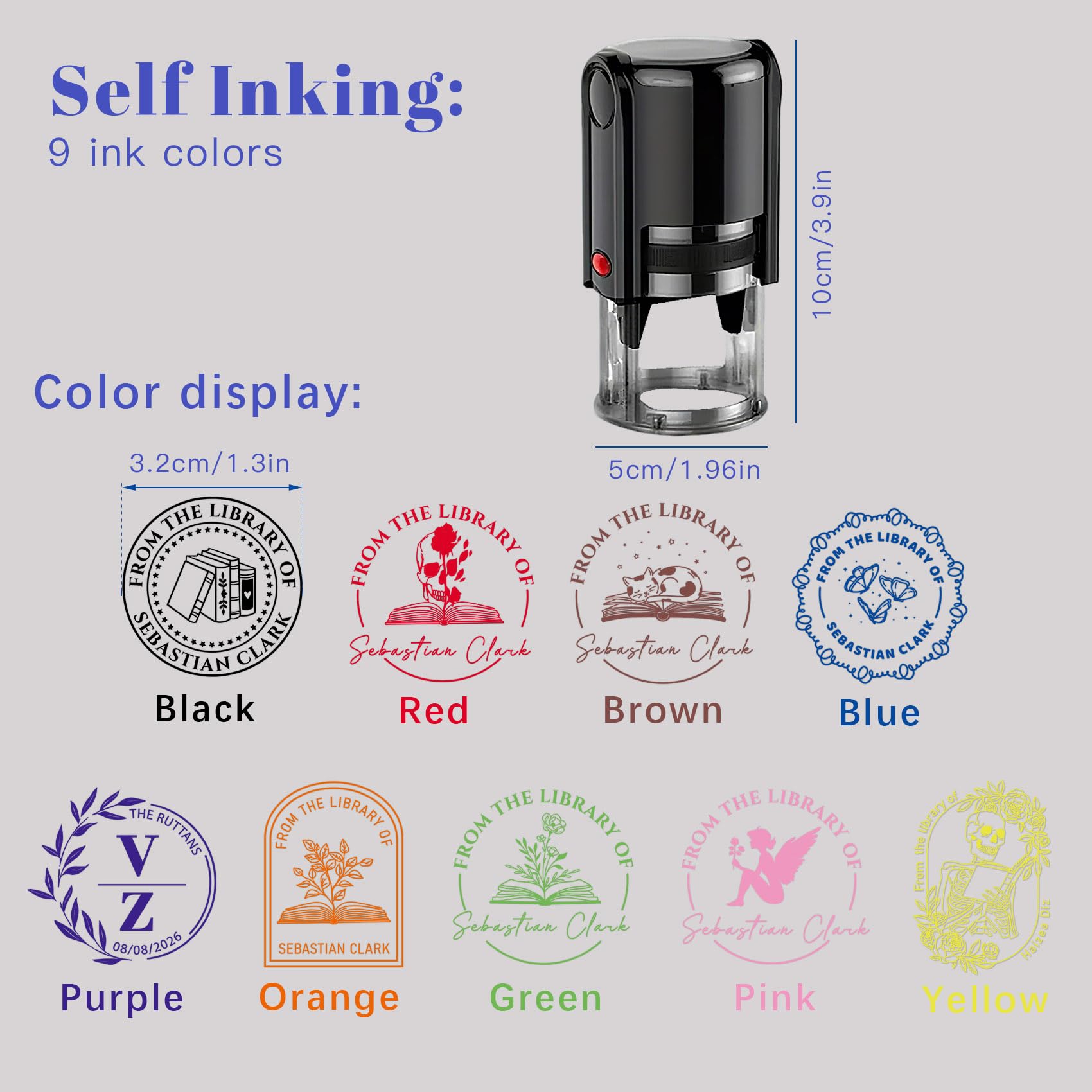 Embosser De Livre Personnalisé, Tampon Embosser Personnalisé Pour Bibliothèque, Idéal Pour Personnaliser Des Livres, Des Ex-libris, Des Journaux Personnalisés Et Plus