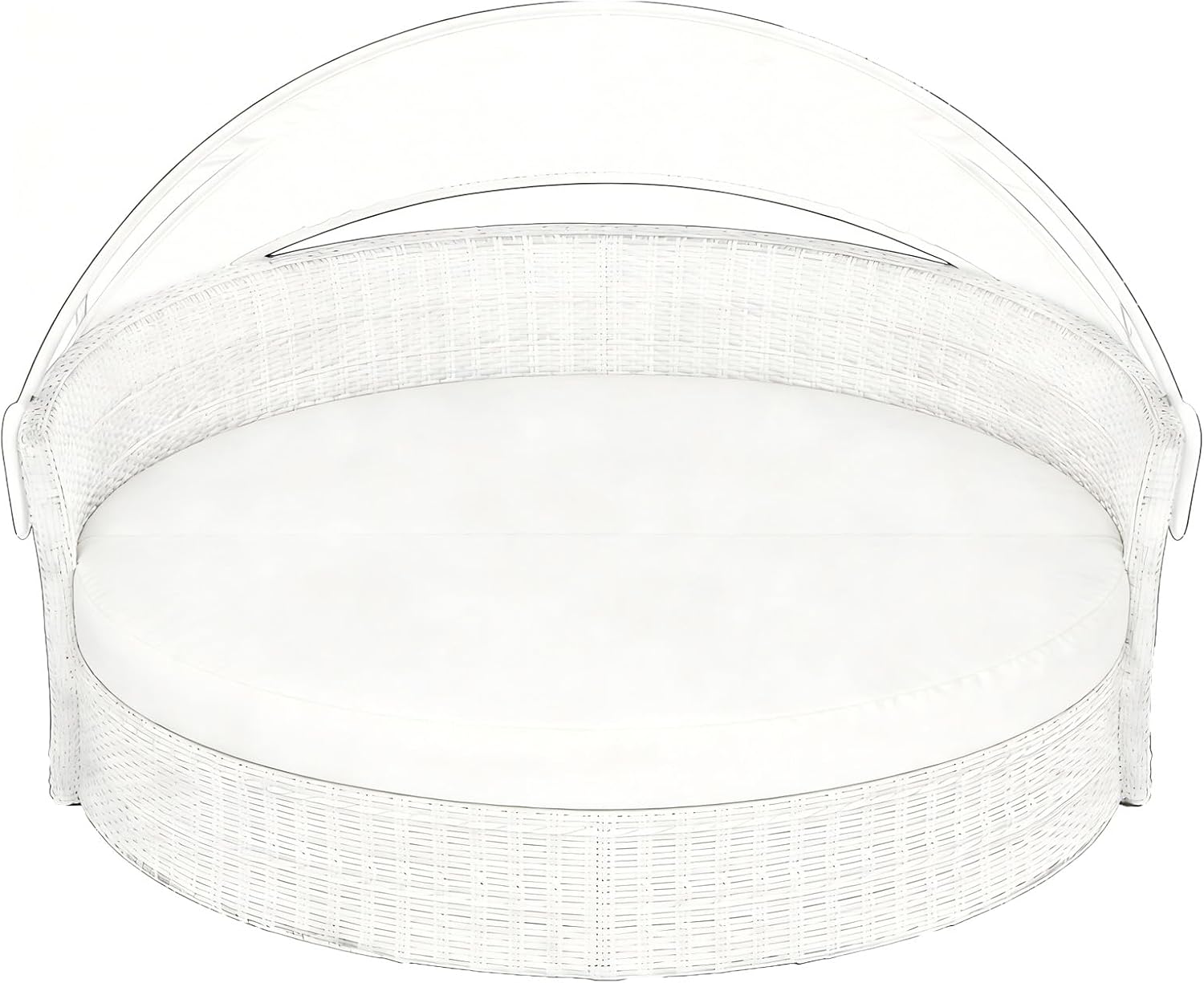 Outdoor Round Daybed Cushion Cover, Water-Resistant Patio Replacement Slipcover with Elastic Band, Uv-Resistant Sunbed Mattress Protector, Cover Only (Light Blue, 84")