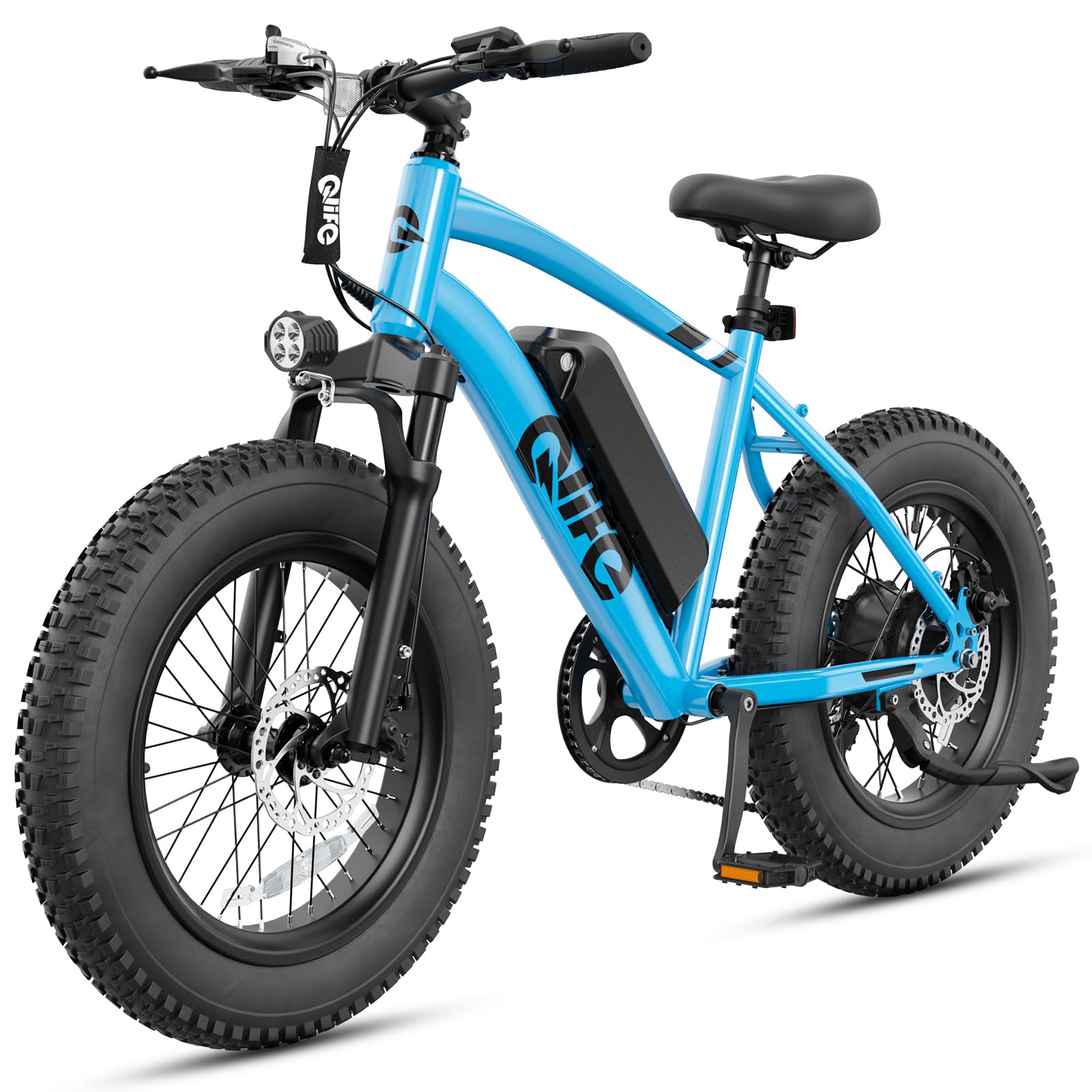 Qlife Racer Fat Tire 2.0 Electric Bike for Adults-Peak 1500W/1800W Motor | 20"X4.0" Fat Tire All-Terrain Mountain Ebike, 48V 499.2Wh/748.8Wh Removable Battery, 55/65 Miles Max Range, 7-Speed