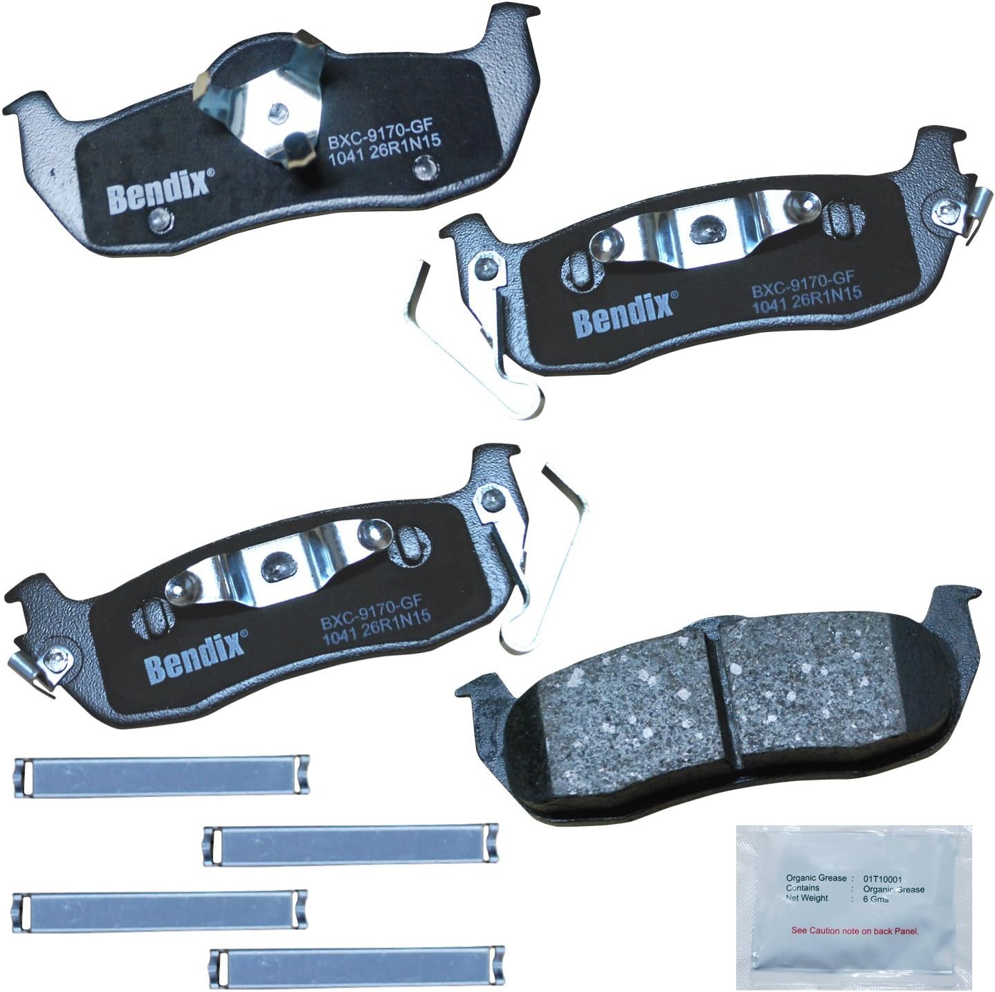 Bendix Priority1 CFC1041 Ceramic Rear Brake Pads for INFINITI QX56 2010-2004, Jeep Commander 2010-2006, Grand Cherokee 2010-2005, Nissan Armada 2015-2005, Pathfinder Armada 2004, TITAN 2015-2004