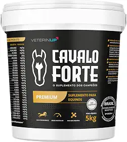 Suplemento Cavalo Forte Premium 5Kg | Energia, Recuperação Rápida e Massa Muscular para Equinos | Formulado por Veterinários | Contém Lisina, Creatina | VeterinUp