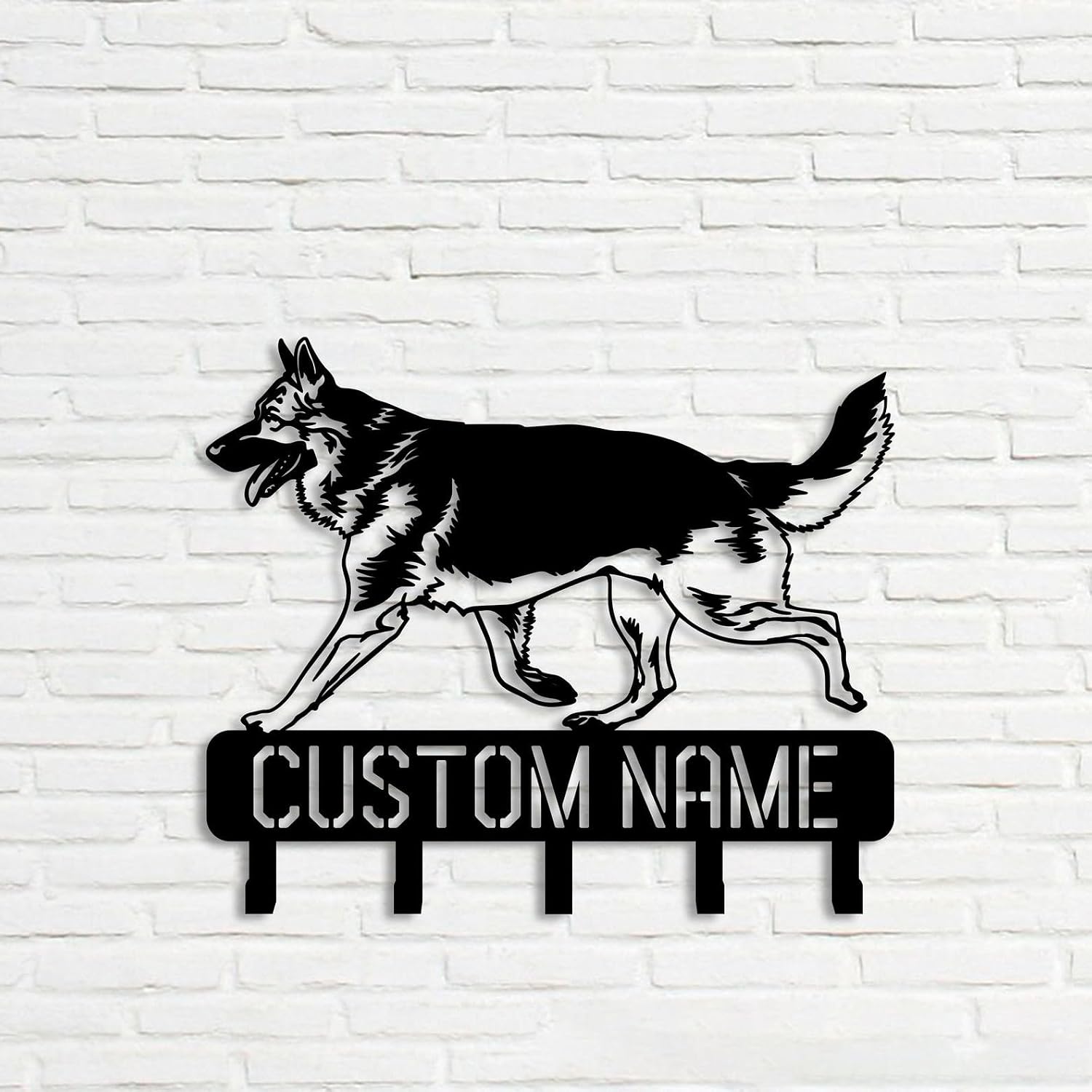 Personalized Deer Metal Key Holder, Custom Forest Mountain Scene Wall Rack, Nature Themed Entryway Key Hook and Coat Hanger Home Decor (Deer Forest Keyholder)