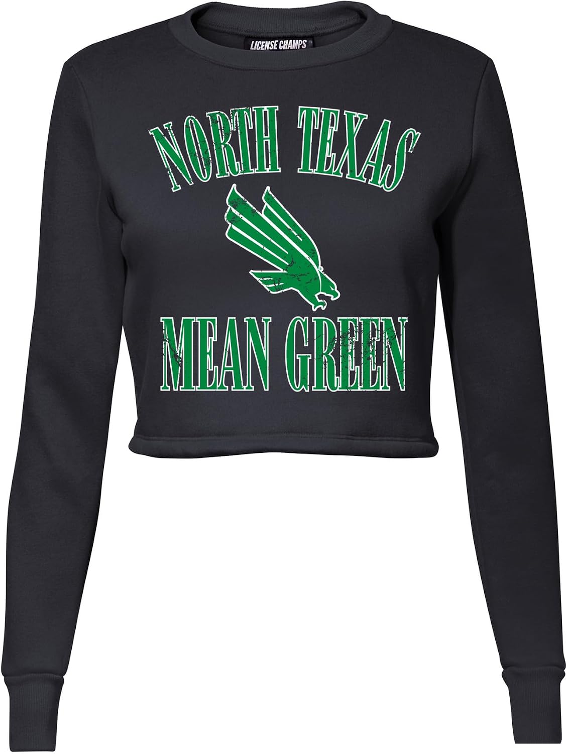 License Champs Women Cropped Sweatshirt | Long Sleeves Pullover Fleece Crop Tops | Official NCAA Game Day Merchandise