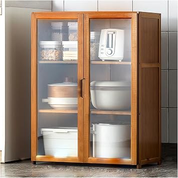 Cupboard, Pantry Cabinet, Kitchen Pantry Storage Cabinet with Adjustable Shelves, Kitchen Hatch with Microwave Stand, High Pantry Cabinet for Kitchen and Dining Room, 78x60cm/31x23.6in