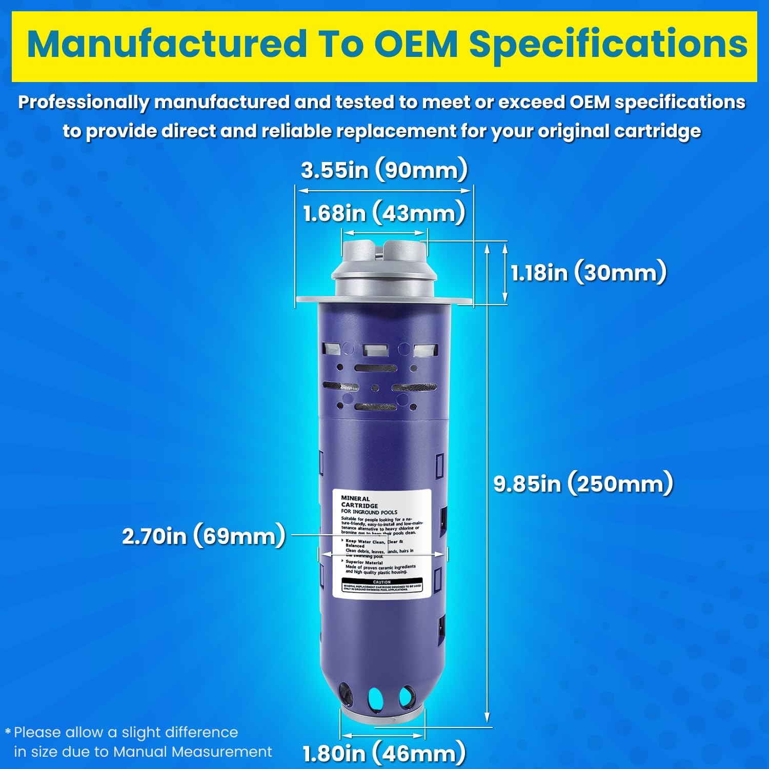 Replacement for Nature2 Duoclear 45 Mineral Cartridge W28002 W26002 for All Zodiac Duoclear & Nature2 Fusion, Fusion Soft, Vision Pro System Aboveground Ingroud Swimming Pool Up to 45,000 Gallons