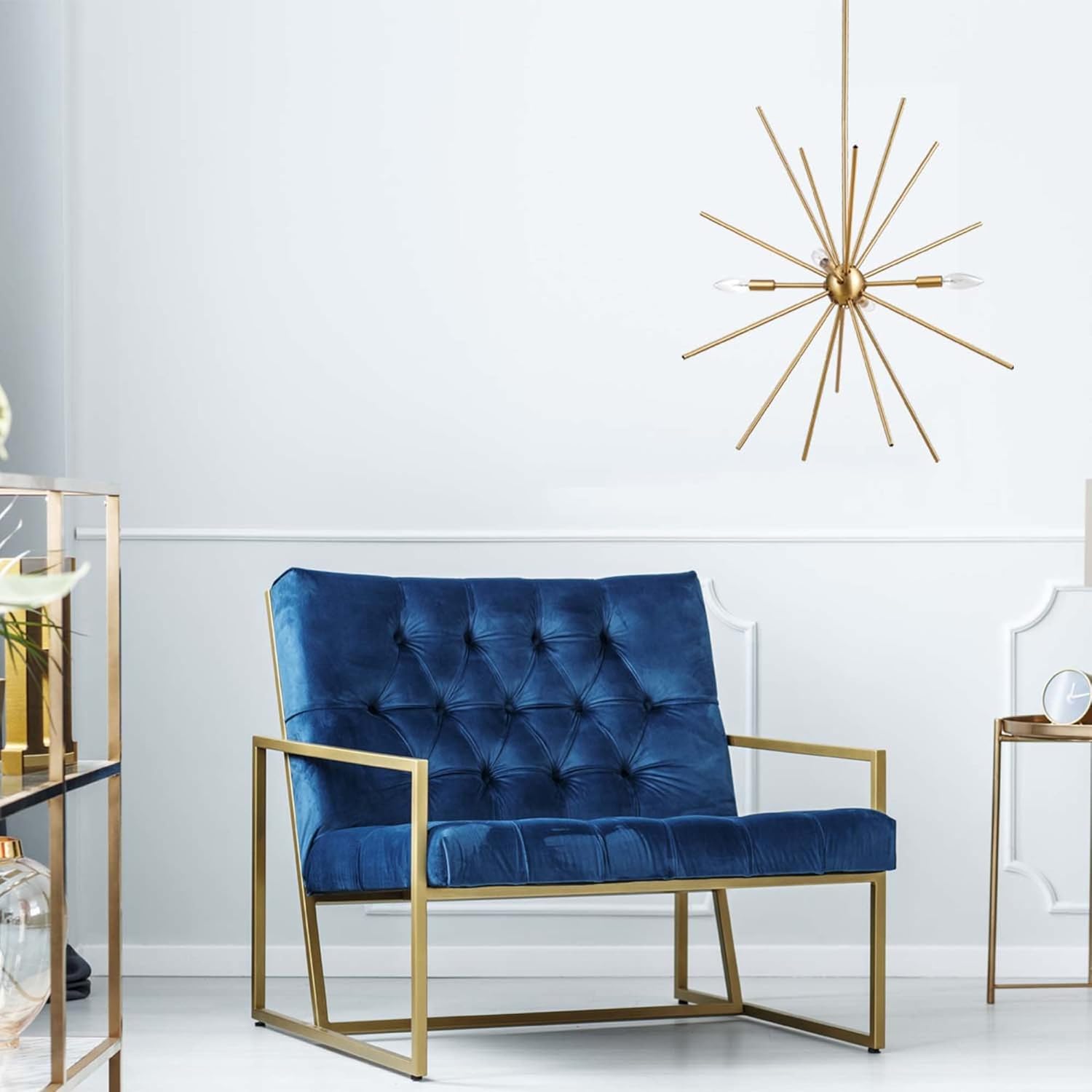 GLOBE Electric Novogratz x 65781 Celeste 4-Light Chandelier, Matte Brass, Bulb Not Included
