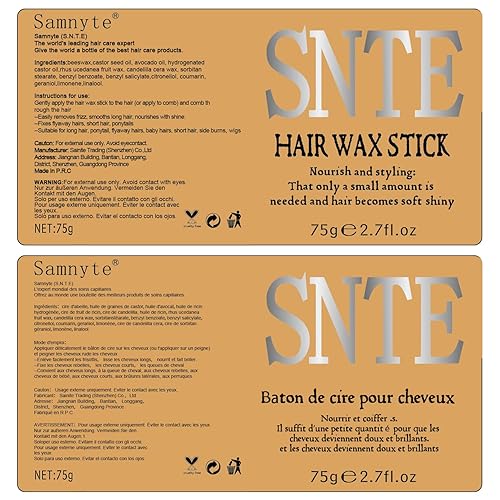 Miniatura 6 de Varilla de cera para cabello y peinado, 4 piezas, barra de cera para el cabello para peinar pelucas, palo para control de bordes, cepillo de burlas