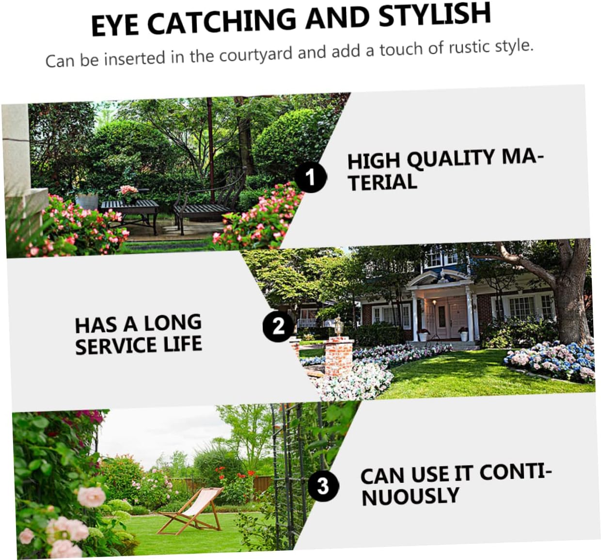 6pcs Iron Hooks for Outdoor Use Multi-Functional Garden Inserted Hooks for Hanging Plants Lanterns and Decorations Black Metal Stakes