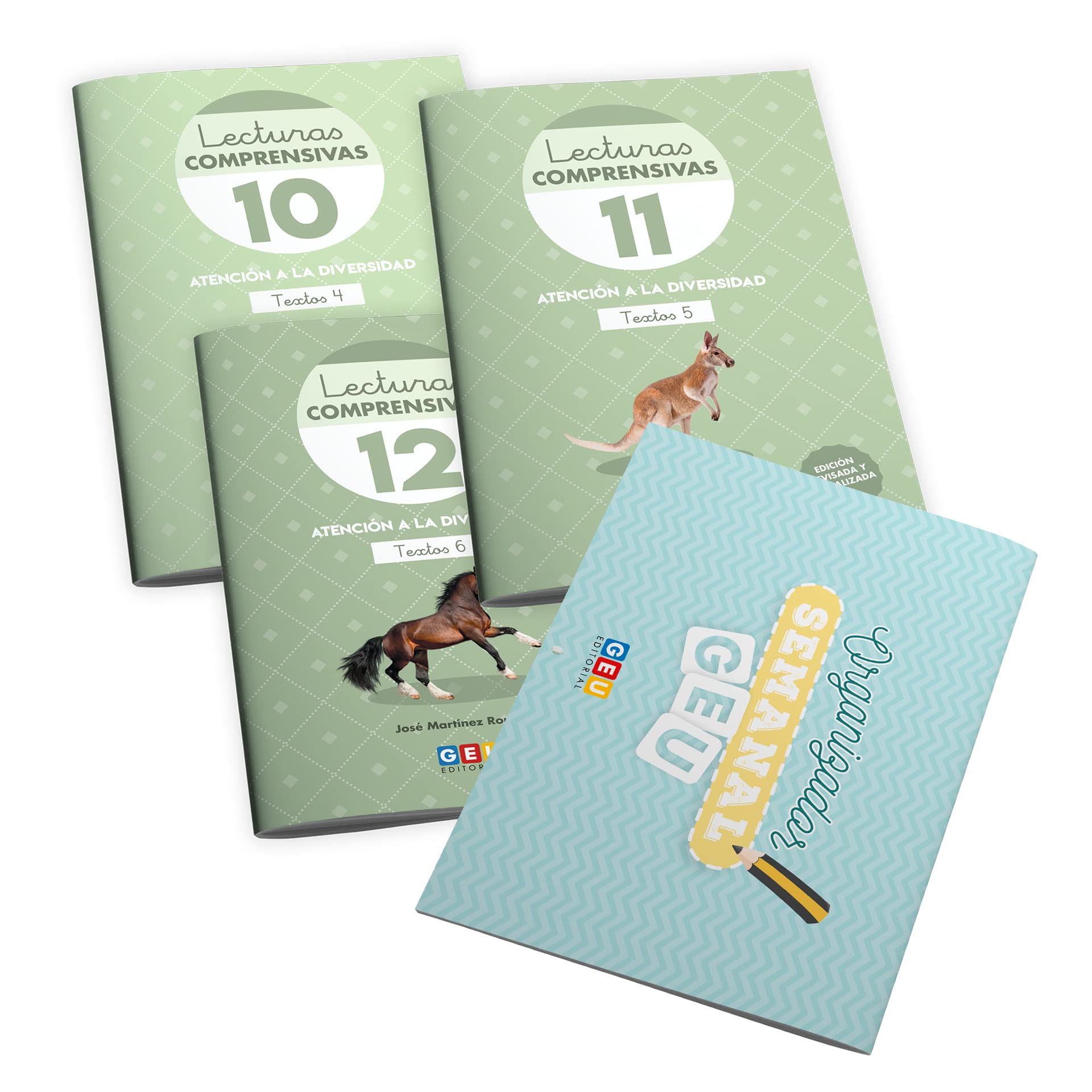 LECTURAS COMPRENSIVAS GEU | Comprensión Lectora 3 Primaria | Pack de Lecturas Comprensivas 10 11 y 12. Incluye Organizador Semanal