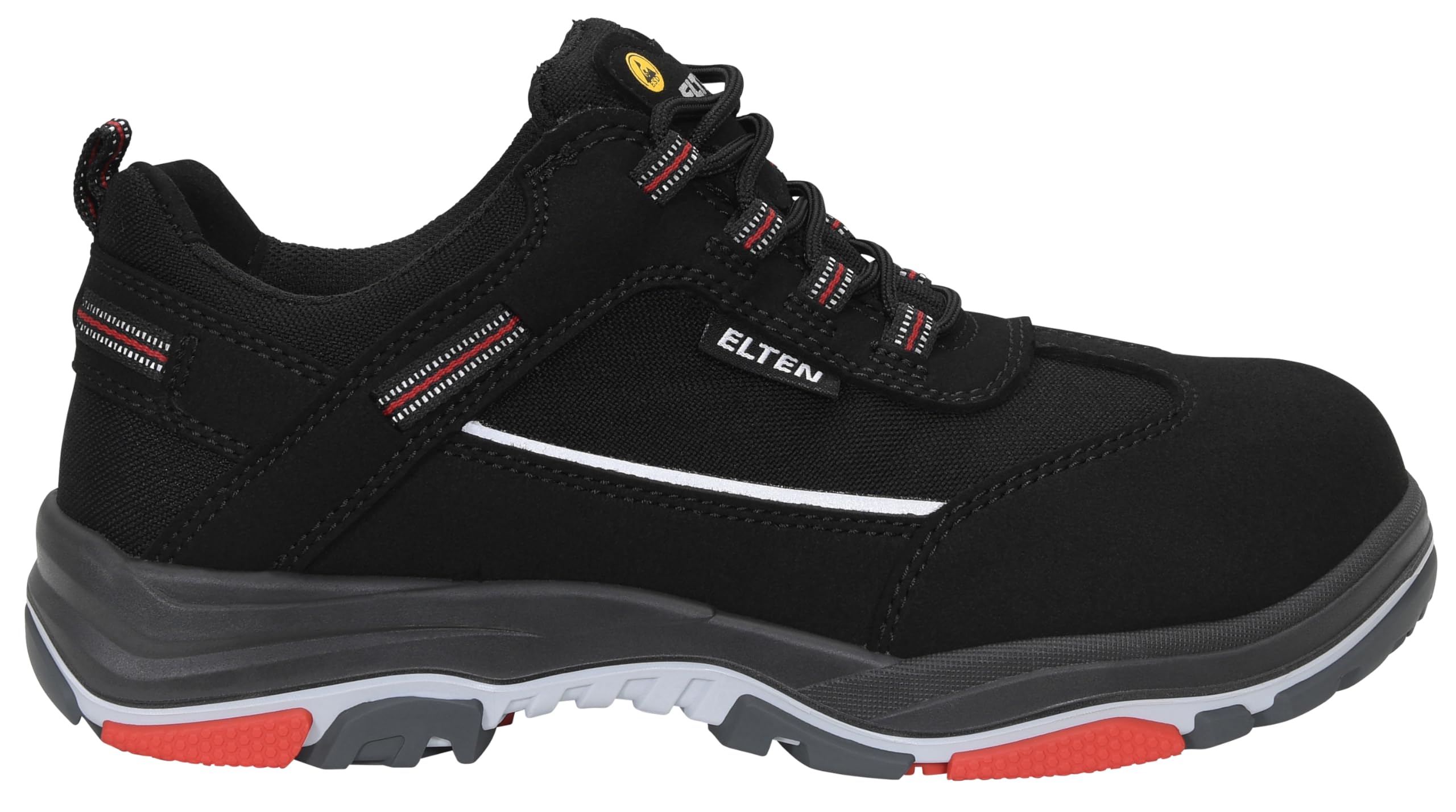 ELTEN Sicherheitsschuhe Matthew TPU Low ESD S3S Typ 1, Damen und Herren, Textil, Stahlkappe, leicht, sportlich 48, Schwarz