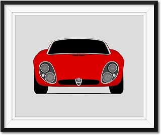 Alfa Romeo Tipo 33 Stradale (1967-1969) Inspired Poster Print Wall Art Decor Handmade (Unframed)