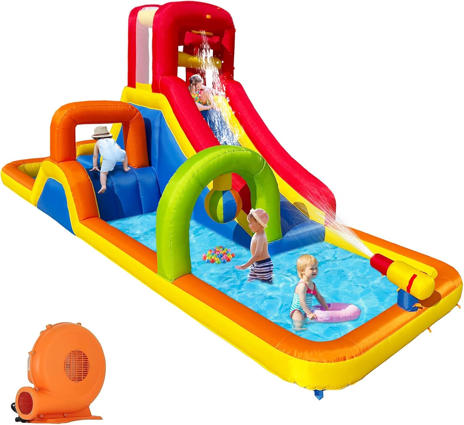 Hongcoral Inflatable Water Slides for Kids, Inflatable Bounce House Water Park with