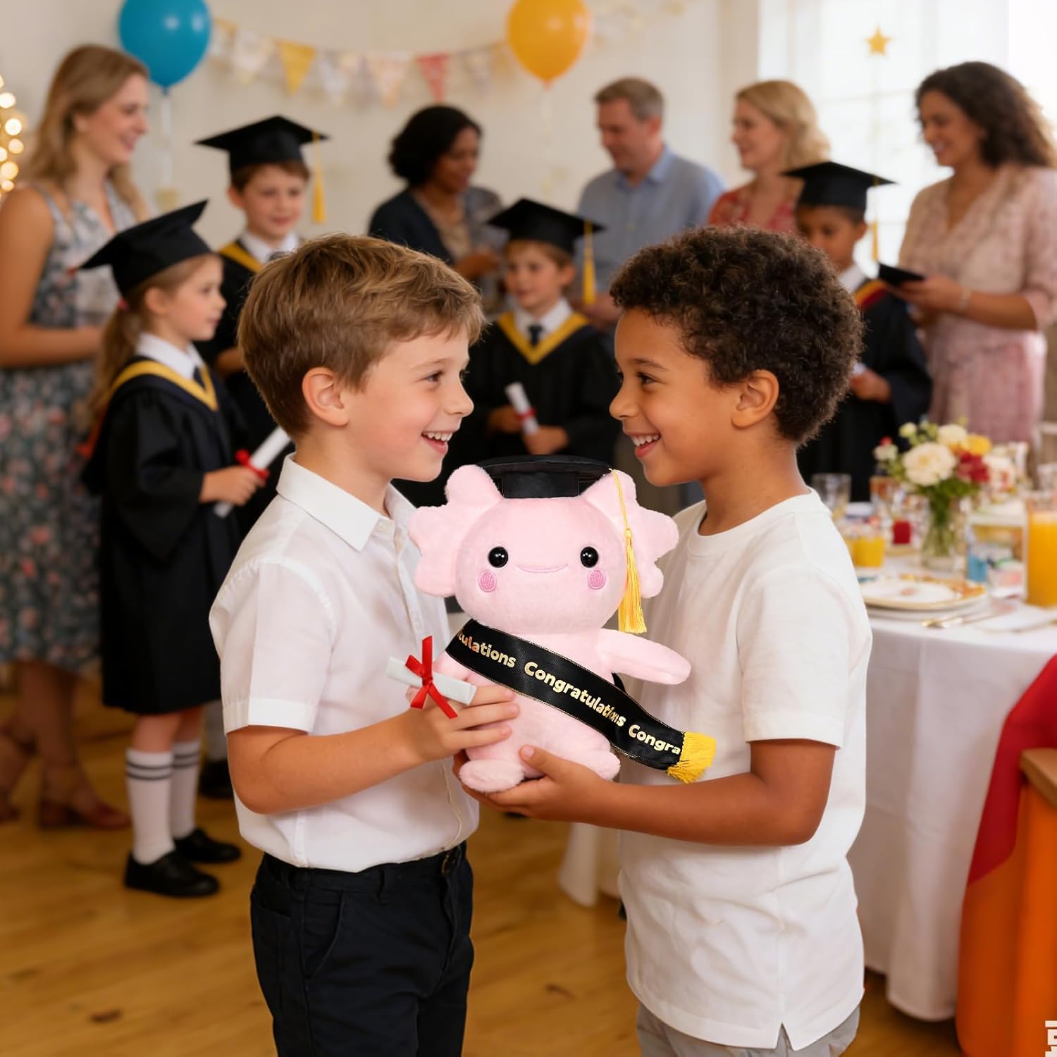 Graduation Decorations 2026 Axolotl Plush，9.84 Inch Class of 2026 Graduation Plush Axolotl Stuffed Animal,Cute Graduation Gifts for Kindergarten, High School, and College Graduates (Axolotl)