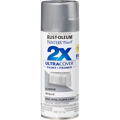 Rust-Oleum 249128 Painter's Touch 2X Ultra Cover Spray Paint, 11 oz, Metallic Aluminum