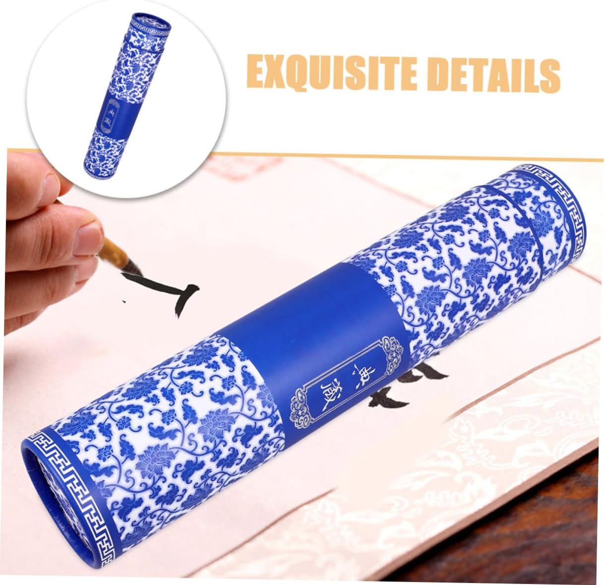 2pcs Telescoping Document Tube and Porcelain Design for Artwork Storage Protective Poster Holder for Secure Transport and Mailing of Drawings and Blueprints