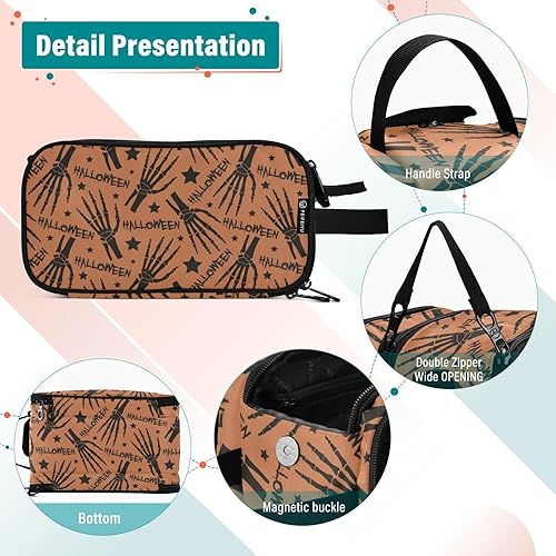 Miniatura 3 de Halloween Bones Toiletry Bag Waterproof Travel Bags For Women for Capacity Travel Cosmetic 11 x 7 Inches