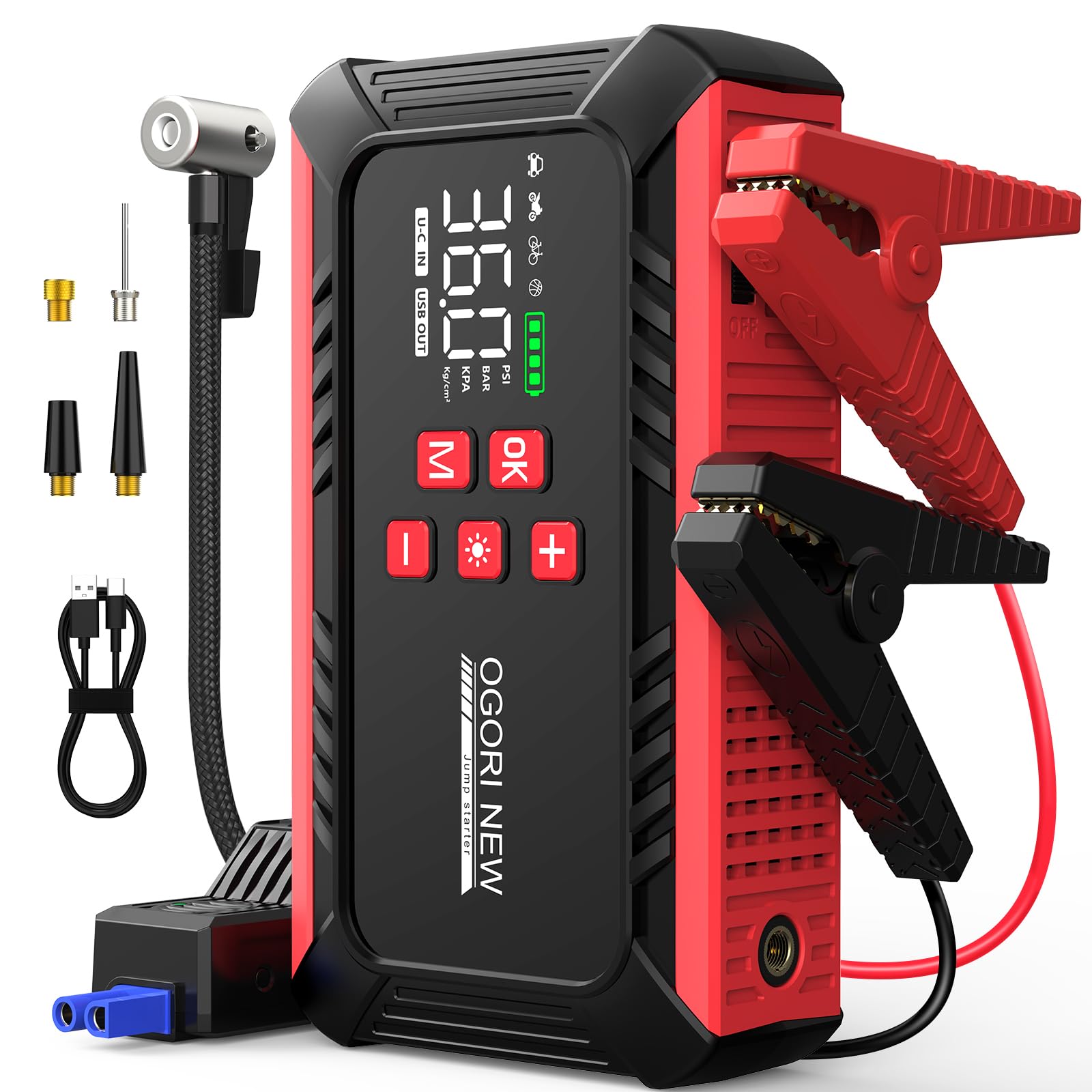 7000A Jump Starter with Air Compressor 21800mAh Car Battery Jump Starter All Gas 16 0L Diesel with 150PSI