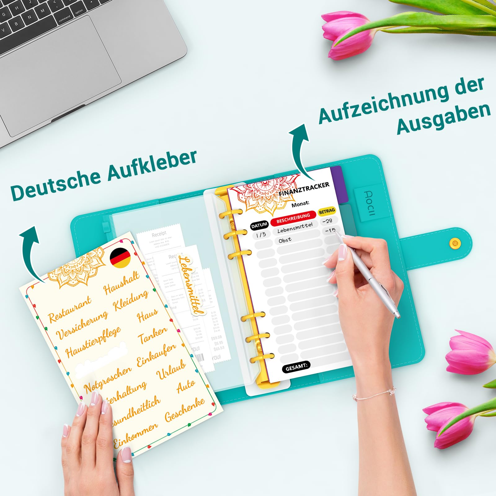 Budget Planner, German A6, Financial Planner, Household Book for Enter Savings Book for Money Budget Planner - Image 3