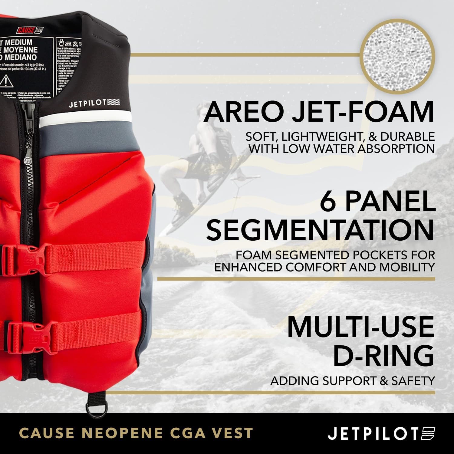 Jetpilot Cause Neoprene Coast Guard Approved Life Vest PFD