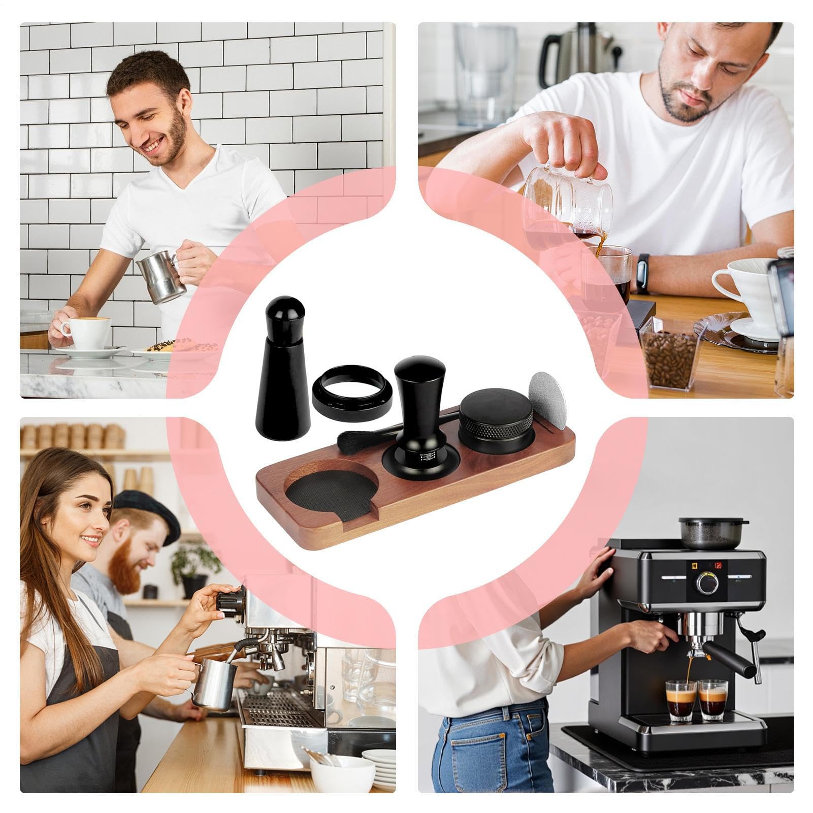 Pressini manuali per espresso Strumenti di pressatura per caffè in polvere | Tamper per macchina da caffè espresso Adatto per bar, ufficio, piano di lavoro, cucina domestica, uso commercia