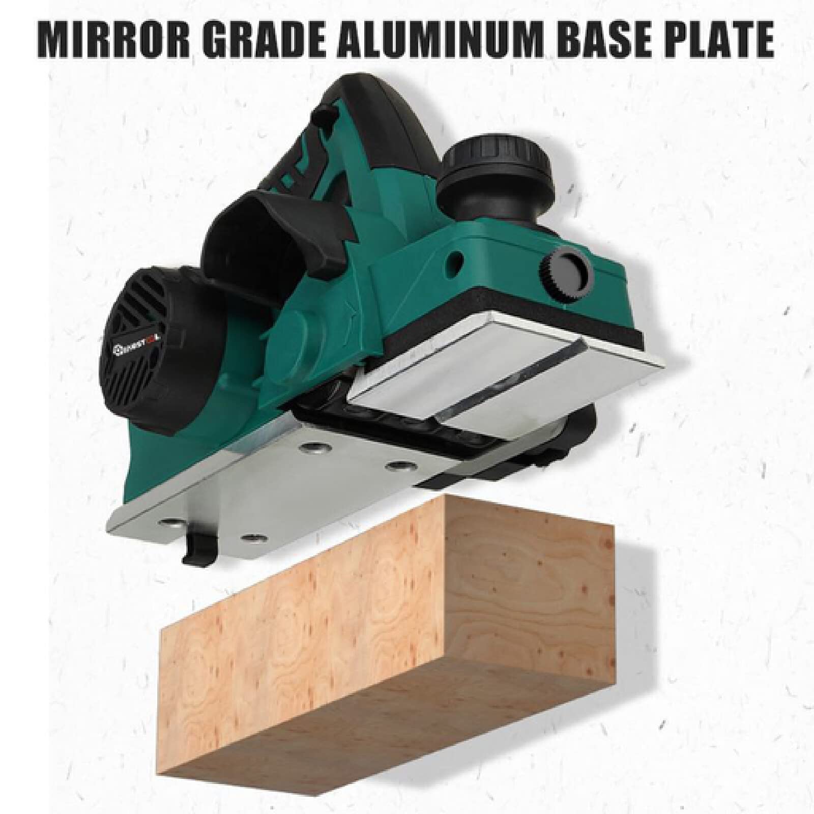 Cepillo Eléctrico para Madera, Cepillo para Madera Brushless y 2 Conbatería, Anchura de Cepillado: 82 mm, Profundidad de Cepillado: 0-2 mm, Herramienta de Chaflán para Carpintería