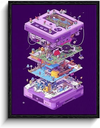 Decoración de habitación de jugadores, lienzo enmarcado para juegos, decoración de pared en lienzo con temática de videojuegos, póster de control de