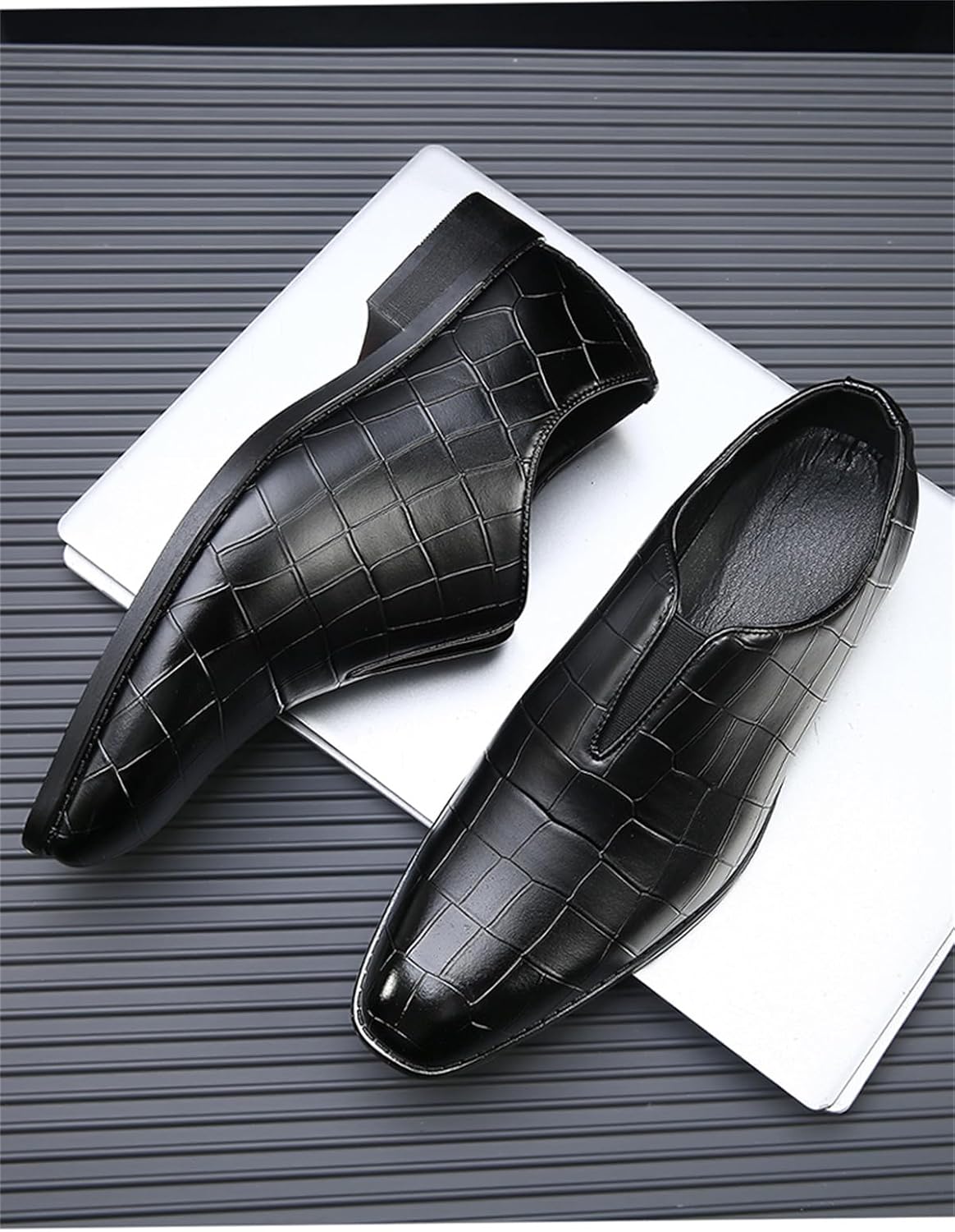 Men's Retro Dress Slip-on Loafers Business Casual Formal Leather Shoes for Men - Image 9