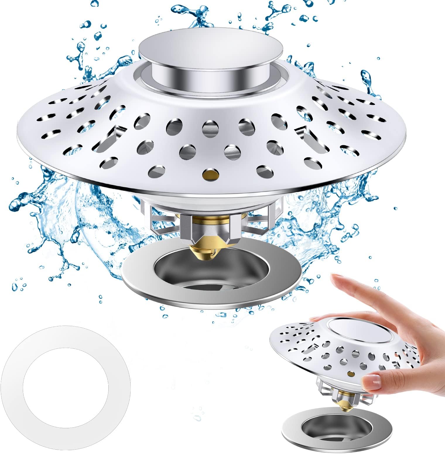 FALALA Upgraded Bathtub Stopper with Drain Hair Catcher