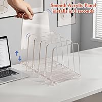 Vista 3 de 5-Tier Acrylic File Organizer for Desk, 30° Inclined Desk File Organizer, Acrylic Folder Holder Stand for Letter Size Documents, Brochures &