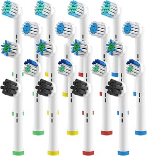 Replacement Toothbrush Heads Compatible with Oral-B Braun,for Oral-B Pro500/1000/1500/3000/3757/5000/7000/7500/8000 Genius and Smart Electric Toothbrush Heads, Pack of 20 (White)