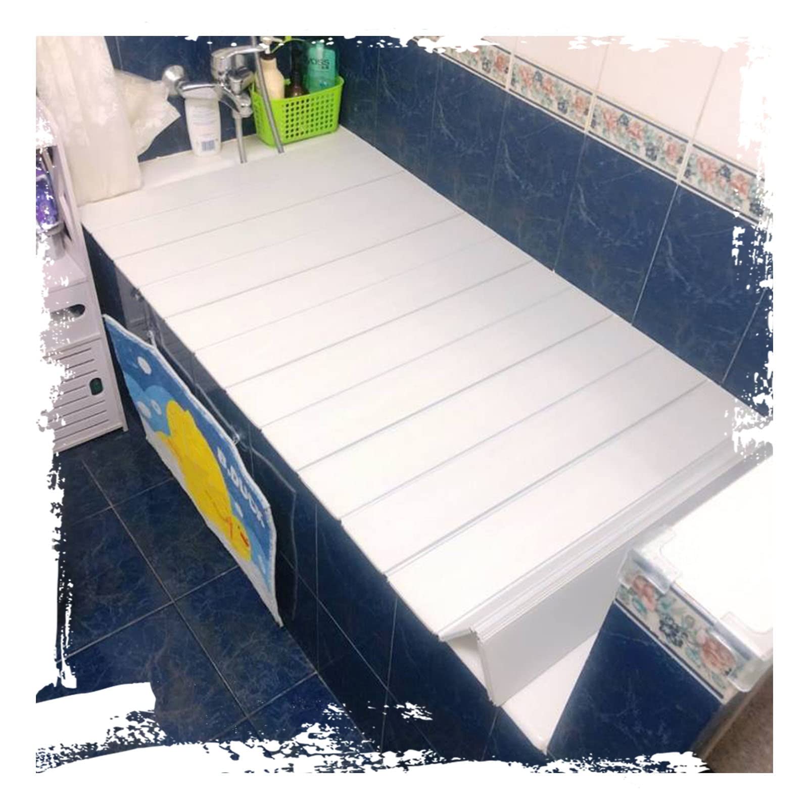 Couvercle de baignoire pliant en PVC 150/160cm de long et 0,6cm d'épaisseur