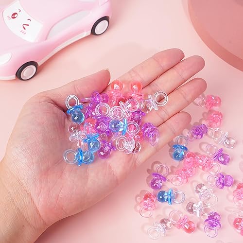 Miniatura 6 de 200 chupetes de plástico para baby shower, de 0.86 pulgadas, para baby shower, baby shower, espectáculo de género, decoración de fiesta, regalo de